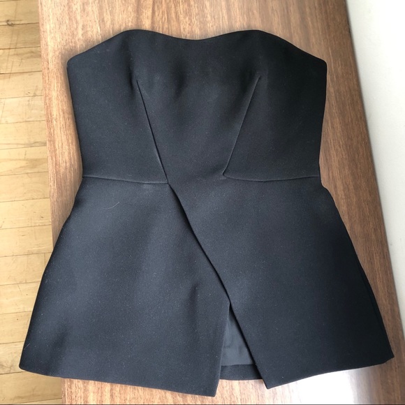 Whistles Strapless Black Crossover Structured Top - Picture 2 of 5